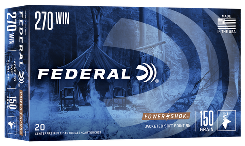 Federal 270B Power-Shok  270Win 150gr Jacketed Soft Point 20 Per Box/10 Case