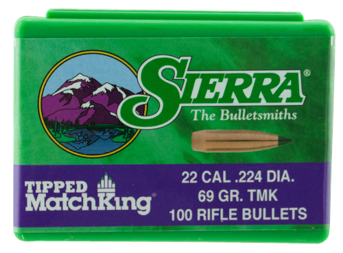 Sierra 7169 Tipped MatchKing  22Cal 69gr Tipped MatchKing 100/Box