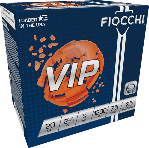 Fiocchi 20VIP75 Exacta Target VIP 20Gauge 2.75" 7/8oz 7.5Shot 25 Per Box/10 Case