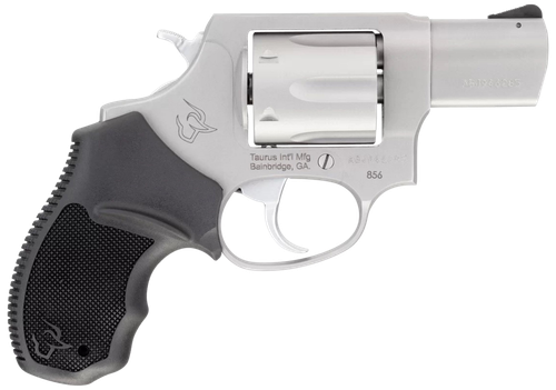 Taurus 2-85629-MA 856 *MA Compliant Small Frame 38 Special +P 6 Shot 2" Stainless Steel Barrel, Cylinder & Frame, Black Rubber Grip, Exposed Hammer