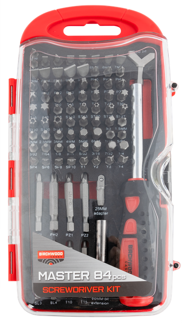 Birchwood Casey DLXSDS Master Screwdriver Kit  84 Pieces Includes Slotted/Philips/Torx/Hex Heads