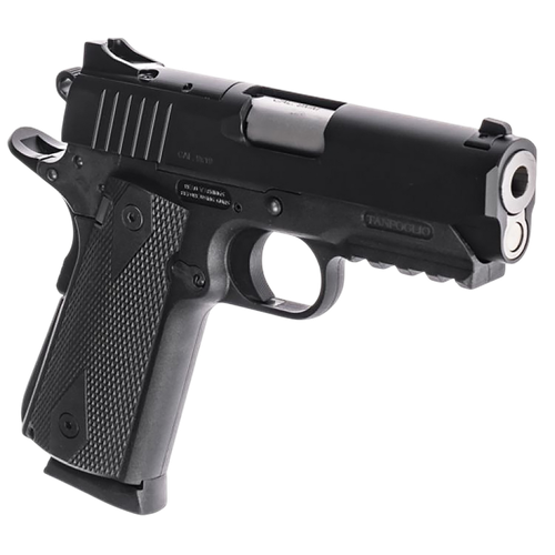 Tanfoglio TFPUGIO9OR Pugio  Compact 9mm Luger 10+1 3.54" Stainless Bull Barrel, Black Steel Optic Ready/Serrated Slide, Black Polymer Frame w/Beavertail & Picatinny Rail, Textured Grip