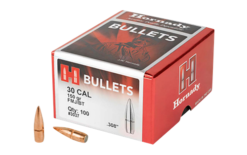 Hornady 3037 Traditional  30 Cal .308 150 gr Full Metal Jacket Boat Tail 100 Per Box/ 15 Case
