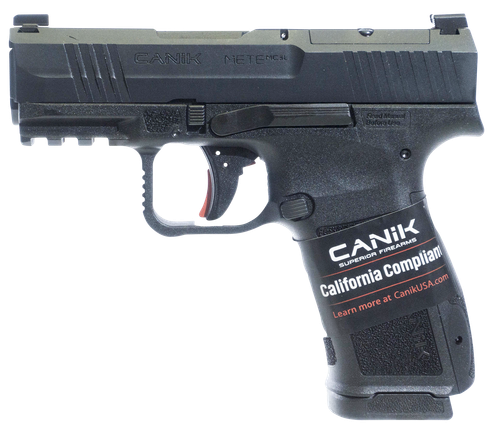 Canik HG7884CA-N Mete MC9L *CA Compliant 9mm Luger 10+1 3.18" Black Steel Barrel, Black Nitride Steel Serrated Slide, Black Polymer Frame w/Picatinny Rail, Interchangeable Backstrap Grip