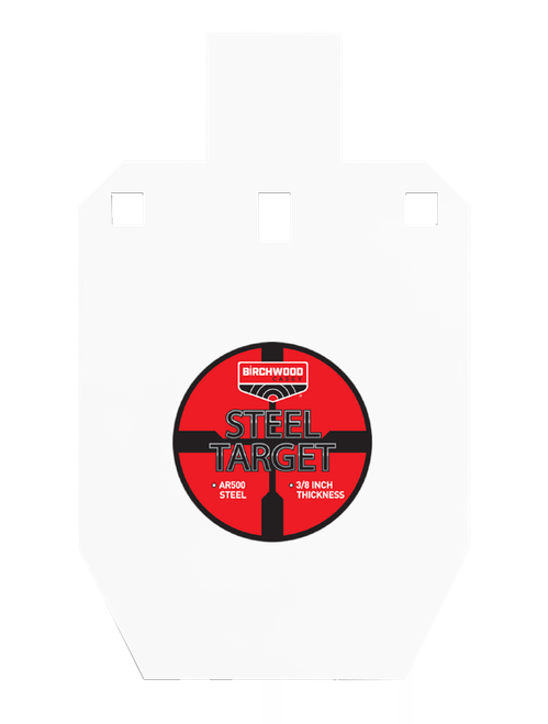 Birchwood Casey BC-47661   Pistol/Rifle Black/Red/White Steel Silhouette 0.38" Thick Hanging