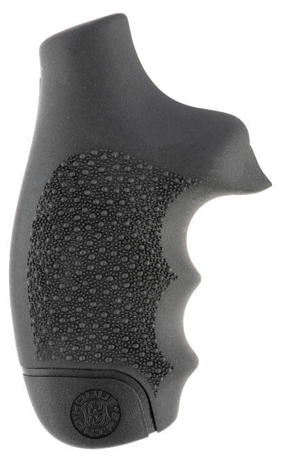 Hogue 60000 OverMolded Monogrip Cobblestone Black Rubber with Finger Grooves for S&W J Frame with Round Butt