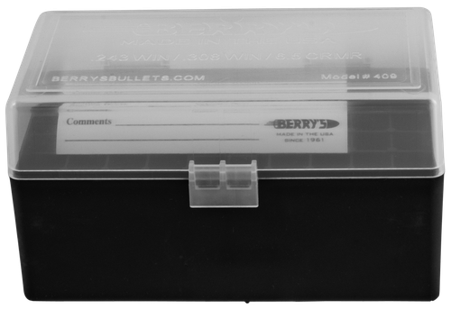 Berry's 79314 Ammo Box  243/308Win Clear/Black Polypropylene 50rd