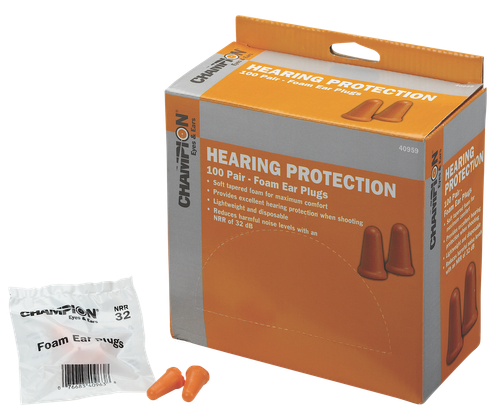 Champion Targets 40959 Molded Ear Plugs  32 dB In The Ear Contouring Orange Foam 100 Pair