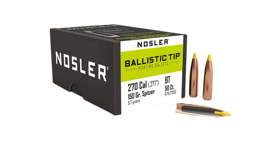 Nosler 27150 Ballistic Tip  270Caliber 150gr Spitzer 50/Box