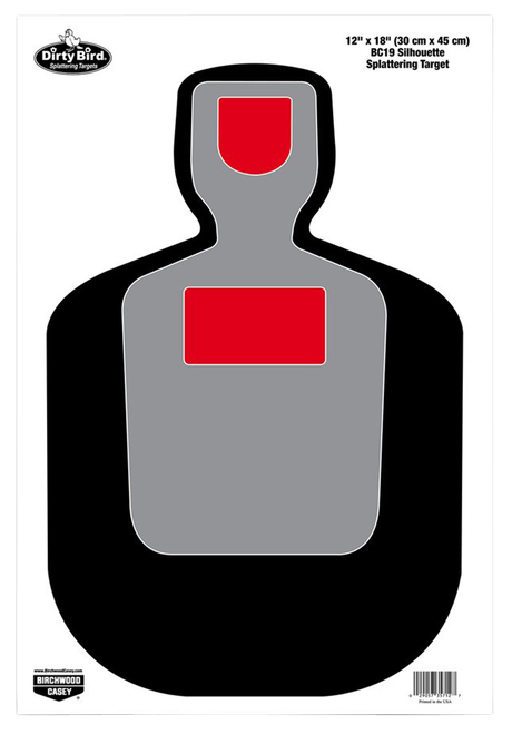Birchwood Casey 35717 Dirty Bird  Silhouette Tagboard Hanging Pistol 12" x 18" Multi-Color 8 Per Pkg