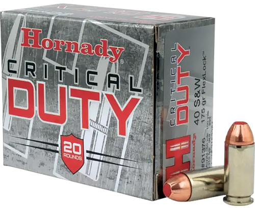 Hornady 91376 Critical Duty  40S&W 175gr Hornady FlexLock 20 Per Box/10 Case