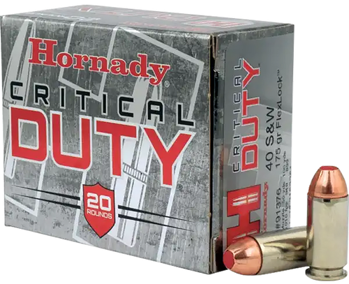 Hornady 91376 Critical Duty  40S&W 175gr Hornady FlexLock 20 Per Box/10 Case