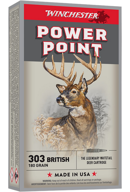 Winchester Ammo X303B1 Power-Point  303British 180gr 20 Per Box/10 Case
