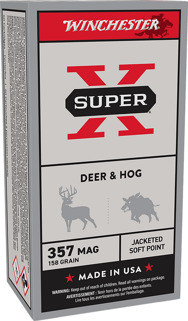 Winchester Ammo X3575P Super X  357Mag 158gr Jacketed Soft Point 50 Per Box/10 Case