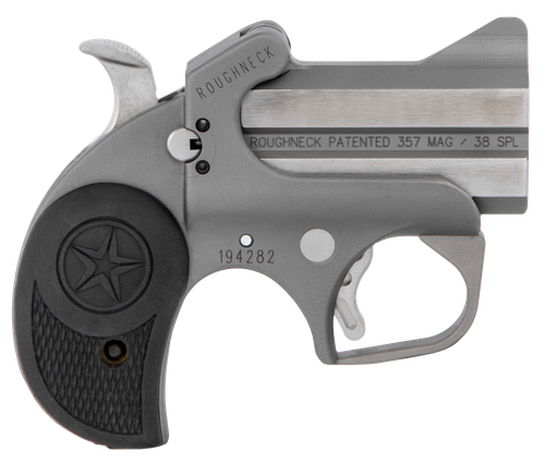 Bond Arms BARN Roughneck  38 Special/357 Mag 2 Shot 2.50" Rough Matte Stainless Steel Barrel & Frame, Black Rubber Grips