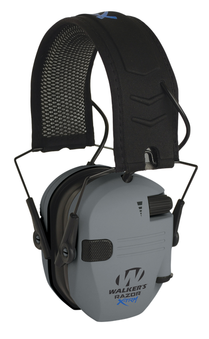 Walker's GWPXDRSEMG Razor X-TRM Digital Electronic Muff 21 dB Over the Head Gray/Black Polymer