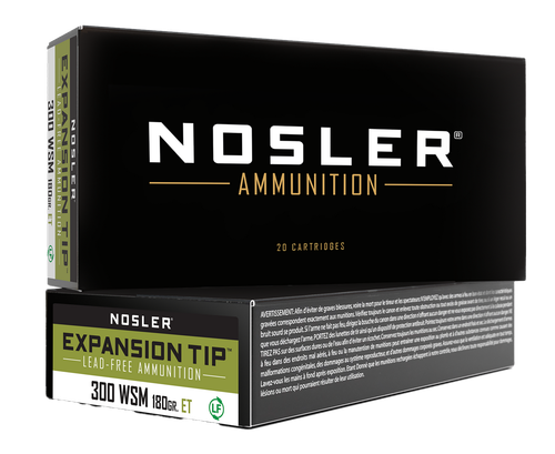 Nosler 40152 E-Tip  300WSM 180gr E Tip Lead Free 20 Per Box/10 Case
