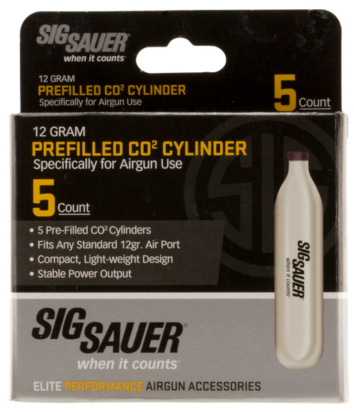 Sig Sauer Airguns AC125 CO2 Cylinders 12 gram 5 Per Pack