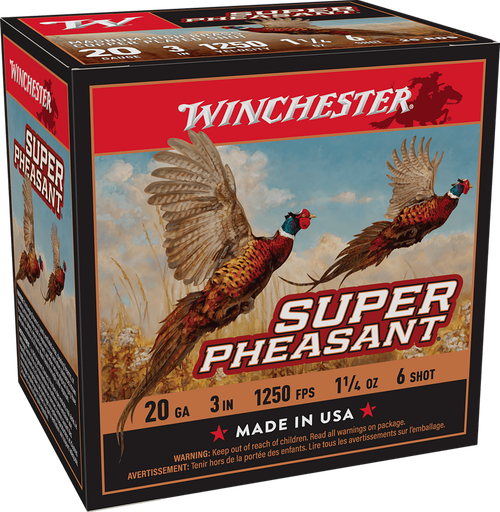 Winchester Ammo X203PH6 Super Pheasant Magnum High Brass 20Gauge 3" 1 1/4oz 6Shot 25 Per Box/10 Case