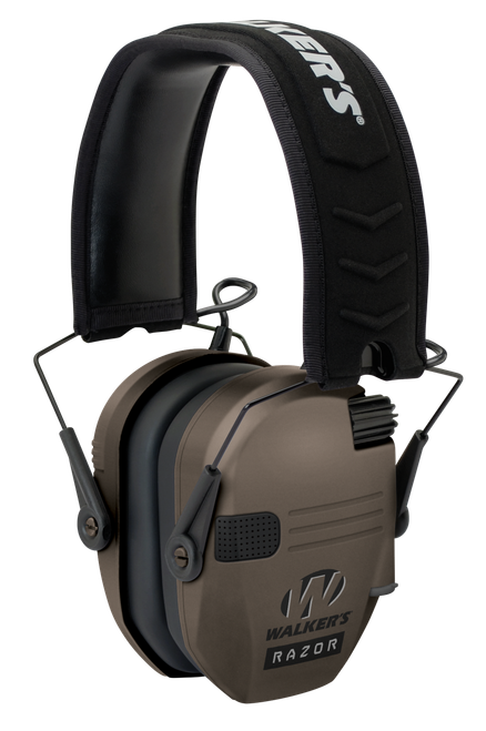 Walker's GWPRSEMFDE Razor Slim Electronic Muff 23 dB Over the Head Flat Dark Earth/Black Polymer