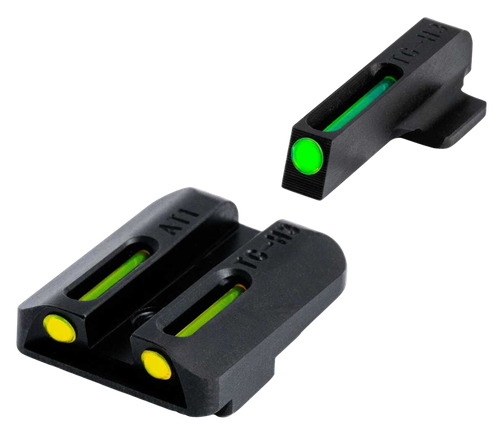 TruGlo TG131GT1B TFO  Green/Tritium/Fiber Optic Front Sight-Yellow/Tritium/Fiber Optic Rear Sight Glock 42/43