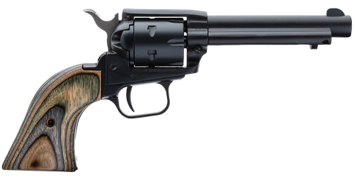 Heritage Mfg RR22MBS4 Rough Rider  22 LR 22 WMR 6 Shot 4.75" Black Satin Barrel, Cylinder & Frame, Camo Laminate Grips