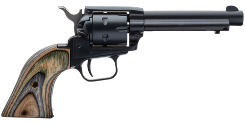 Heritage Mfg RR22MBS4 Rough Rider  22 LR 22 WMR 6 Shot 4.75" Black Satin Barrel, Cylinder & Frame, Camo Laminate Grips