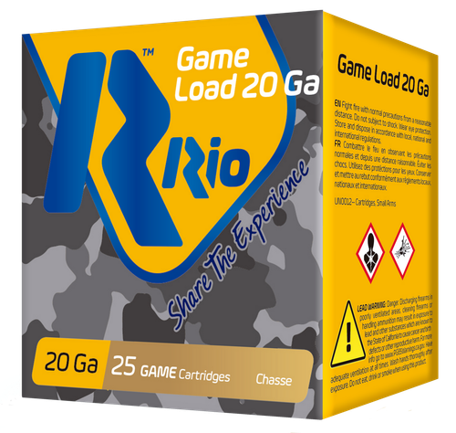 Rio Ammunition RC208 Game Load  20Gauge 2.75" 1oz 8Shot 25 Per Box/10 Case