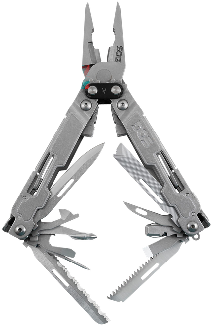 S.O.G SOGPA2001CP PowerAccess Deluxe Stone Washed Stainless Steel 21 Tools w/Sheath