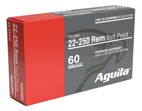 Aguila 8338AG   22-250Rem 60gr InterLock Boat Tail Soft Point 20 Per Box/10 Case