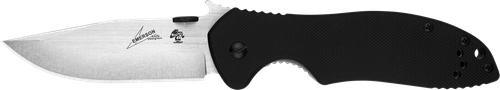 Kershaw 6034T CQC 7K 3.25" Folding American Tanto Plain Satin/Stonewashed 8Cr14MoV SS Blade Bead Blasted/Black G10/SS Handle Includes Pocket Clip