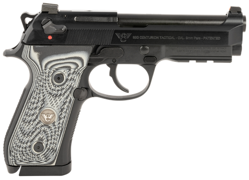 Wilson Combat BER-92CT-9 92G Centurion 9mm Luger 20+1 4.25" Target Crown Barrel, Black Steel Serrated Slide, Black Steel Frame w/Picatinny Rail, Black/Gray G10 Grip, Ambidextrous