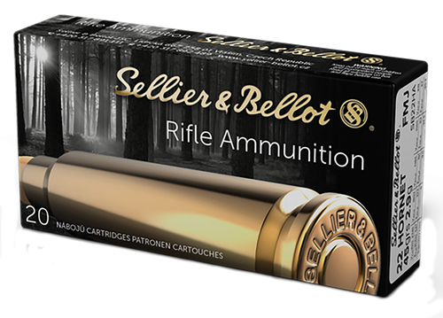 Sellier & Bellot SB22HA Rifle  22Hornet 45gr Full Metal Jacket 20 Per Box/90 Case