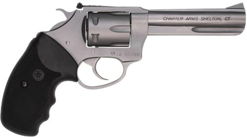 Charter Arms 72242 Pathfinder Target 22 LR, 8 Shot 4.20" Matte Stainless Steel Barrel & Cylinder, Anodized Aluminum Frame w/Black Finger Grooved Rubber Grip, Exposed Hammer