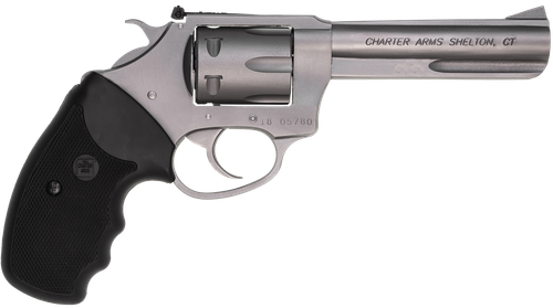 Charter Arms 72242 Pathfinder Target 22 LR, 8 Shot 4.20" Matte Stainless Steel Barrel & Cylinder, Anodized Aluminum Frame w/Black Finger Grooved Rubber Grip, Exposed Hammer