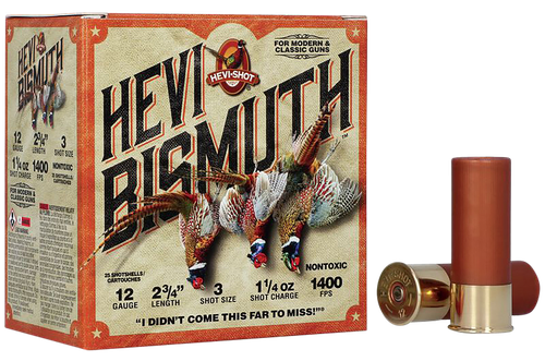HEVI-Shot HS14713 HEVI-Bismuth Upland 12Gauge 2.75" 1 1/4oz Bismuth 3Shot 25 Per Box/10 Case