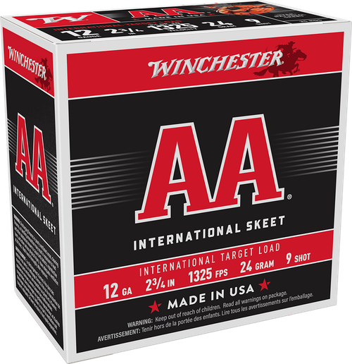 Winchester Ammo AANL129 AA International Target 12Gauge 2.75" 24gram 9Shot 25 Per Box/10 Case