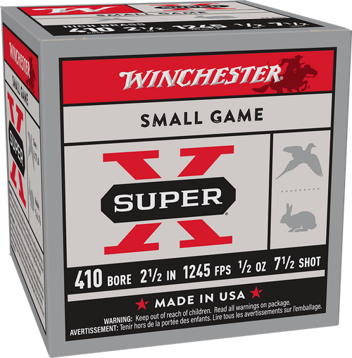 Winchester Ammo X417 Super X Heavy Game Load High Brass 410Gauge 2.50" 1/2oz 7.5Shot 25 Per Box/10 Case