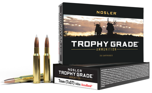 Nosler 47118 Trophy Grade  7x57mmMauser 140gr Nosler AccuBond 20 Per Box/10 Case
