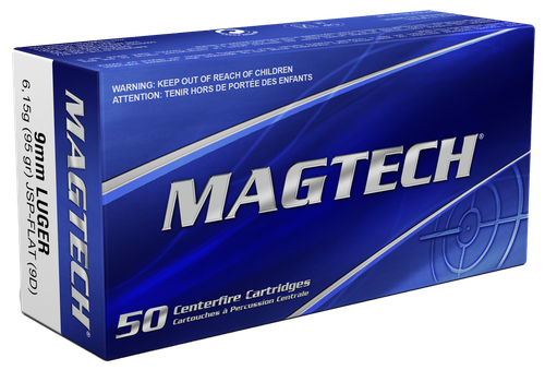 Magtech 9D Range/Training  9mmLuger 95gr Jacketed Soft Point Flat 50 Per Box/20 Case