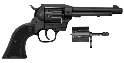 Diamondback DB053CA001 Sidekick  22 LR/22 Mag 9 Shot, 5.50" Black Cerakote Steel Barrel & Cylinder, Black Cerakote Zinc Alloy Frame, Black Checkered GFN Grip, Exposed Hammer, Hammer Safety