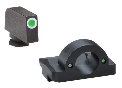 AmeriGlo GL126 Ghost Ring Sight Set for Glock  Green Tritium White Outline Front Sight-Green Tritium Rear Sight