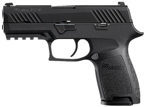 Sig Sauer 320C45BSS P320  Compact 45 ACP 9+1 3.90" Black Carbon Steel Barrel, Black Nitron Serrated Slide, Black Stainless Steel Frame w/Picatinny Rail Black Polymer Grips Right Hand