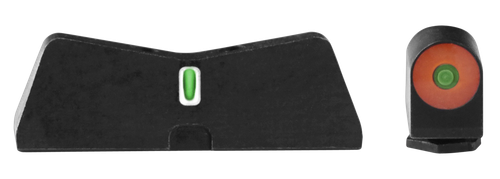 XS Sights GL0009S5N DXT2 Big Dot Night Sights fits Glock  Black | Green Tritium Orange Outline Front Sight Green Tritium White Outline Bar Rear Sight