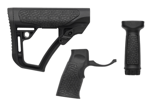 Daniel Defense 2810206145006 Collapsible Buttstock Pistol Grip/Vertical Foregrip AR-15 Black Polymer
