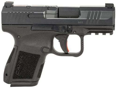 Canik HG7620N Mete MC9 9mm Luger 12+1/15+1 3.18" Black Steel Barrel, Matte Black Tenifer Cerakote Optic Ready/Serrated Slide, Black Polymer Frame w/Picatinny Rail, Black Polymer Grips