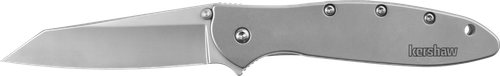Kershaw 1660R Leek Random EDC 3" Folding Reverse Tanto Plain Bead Blasted 14C28N Steel Blade, Silver Stainless Steel Handle
