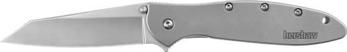 Kershaw 1660R Leek Random EDC 3" Folding Reverse Tanto Plain Bead Blasted 14C28N Steel Blade, Silver Stainless Steel Handle