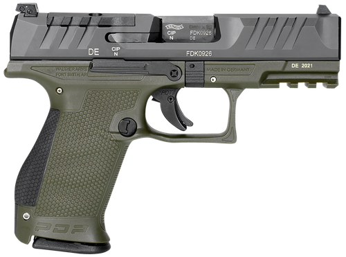 Walther Arms 2858428 PDP Compact Optic Ready 9mm Luger 4" 15+1 Black Steel Slide Performance Duty Textured  Polymer Grip