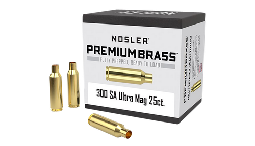 Nosler 10228 Premium Brass Unprimed Cases 300RemSAUM Rifle Brass 25/Box
